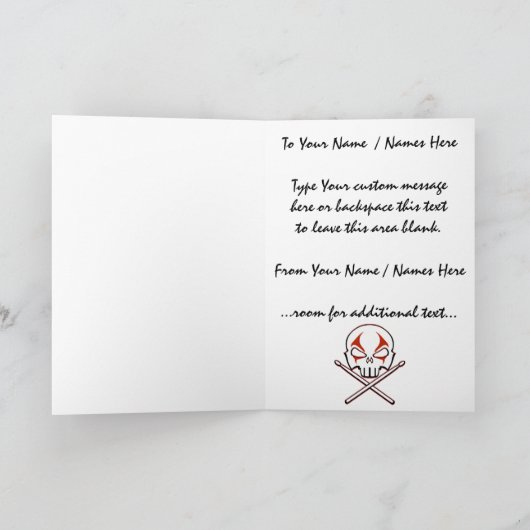 Carte Rock & Roll Personnalisée Lourde Drummer en (Intérieur)