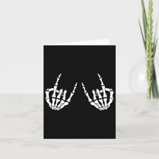 Carte Rock Star Rock Skeleton Hands Rocker Éffrayant Hal (Devant)