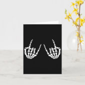 Carte Rock Star Rock Skeleton Hands Rocker Éffrayant Hal (Fleur jaune)