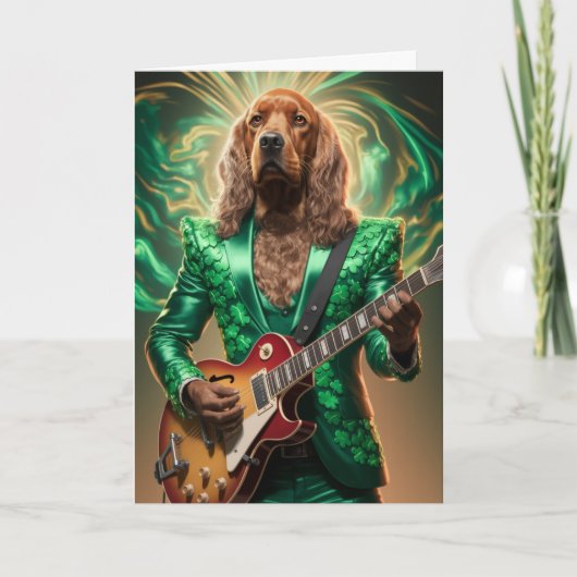 Carte Rock Star Setter Irlandais Drôle (Devant)