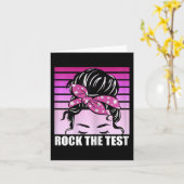 Carte Rock The Test Messy Bun Enseignant Test Jour D (Fleur jaune)