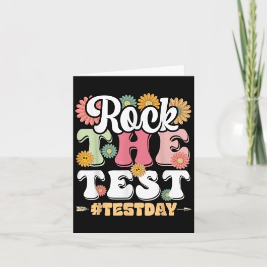 Carte Rock The Test Testing Day Groovy Motivational Teac (Devant)