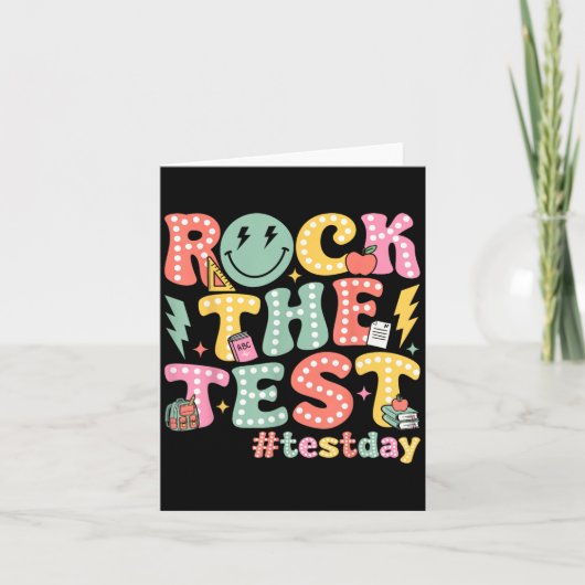 Carte Rock The Test Testing Day Retro Motivational Teach (Devant)