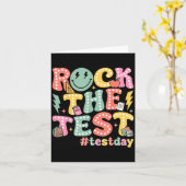 Carte Rock The Test Testing Day Retro Motivational Teach (Fleur jaune)