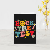 Carte Rock The Test Testing Day Retro Motivational Teach (Fleur jaune)