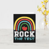 Carte Rock The Test Testing Day Retro Motivational Teach (Fleur jaune)