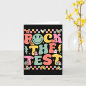 Carte Rock The Test Testing Day Retro Motivational Teach (Fleur jaune)