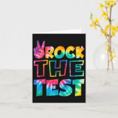 Carte Rock The Test Testing Day Retro Motivational Teach (Fleur jaune)