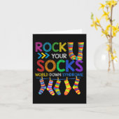 Carte Rock Your Socks mignonne 3-21 Trisomy 21 World Dow (Fleur jaune)