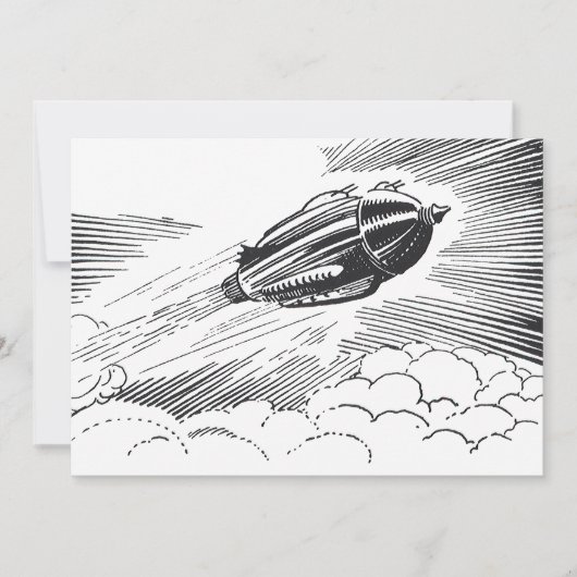 Carte Rocket de vaisseau spatial de science-fiction vint (Devant)