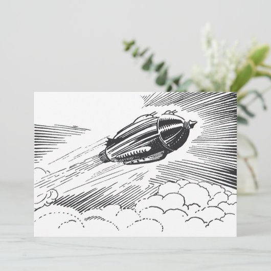 Carte Rocket de vaisseau spatial de science-fiction vint (Debout devant)