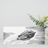 Carte Rocket de vaisseau spatial de science-fiction vint (Debout devant)