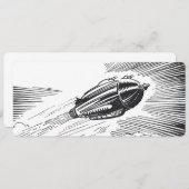 Carte Rocket de vaisseau spatial de science-fiction vint (Devant / Derrière)