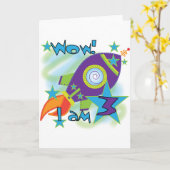 Carte Rocket Ship 3e Anniversaire T-shirts et cadeaux (Fleur jaune)