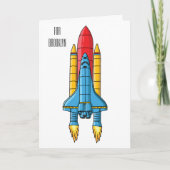 Carte Rocket ship cartoon illustration (Devant)