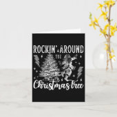 Carte Rockin' Autour De L'Arbre De Noël Dansant Père Noë (Fleur jaune)