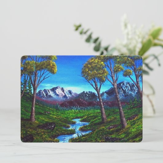 Carte Rocky Mountain Stream peint Abstrait (Debout devant)