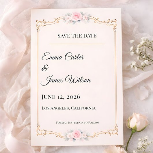 Carte Rococo Blush Save the Date