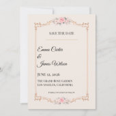 Carte Rococo Blush Save the Date (Devant)