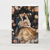 Carte Rococo Couple Romantique Mariage Congrats Fiançail (Devant)