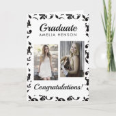 Carte Rococo Motif Félicitations Graduate 2 Photos (Devant)