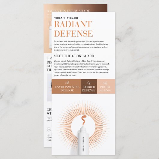 Carte Rodan et Fields Radiodéfense Flyer (Devant / Derrière)