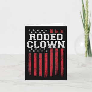 Carte Rodeo Clown Fier Drapeau Américain Usa Patriot Pat