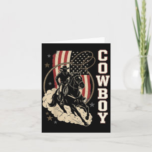 Carte Rodeo Papa Cowboy Patriotique Américain Drapeau Oc