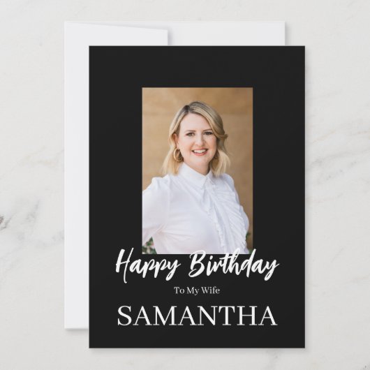 Carte ROE Black & White Simple Birthday Femme Salutation (Devant)