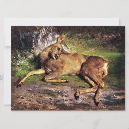 Carte Roe Deer in the Forest (par Rosa Bonheur) (Devant)