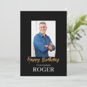 Carte ROE Noir & Blanc Simple Mari d'anniversaire Saluta (Debout devant)