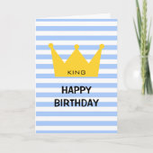 Carte Roi Classique Joyeux Anniversaire Couronne Jaune P (Devant)
