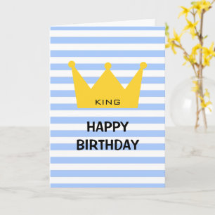 Carte Roi Classique Joyeux Anniversaire Couronne Jaune P