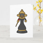 Carte Roi de pièce d'échecs aux échecs avec bâton (Fleur jaune)