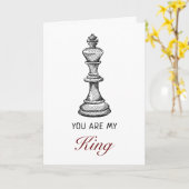 Carte Roi d'échecs romantique pour la Saint-Valentin et (Fleur jaune)