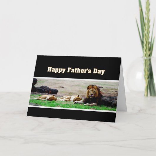 Carte Roi des animaux Bonne Fête des pères (Devant)