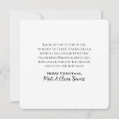 Carte ROI JÉSUS Élégant Noir Plat Noël chrétien (Dos)