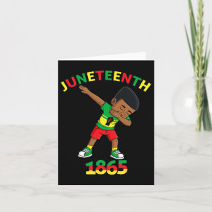 Carte Roi Noir Dabbing Juneteenth 1865 Garçons à peau br