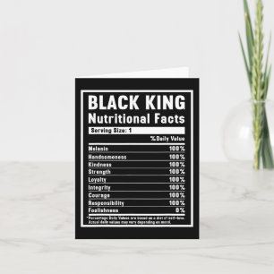 Carte Roi Noir Faits nutritionnels Histoire noire africa