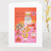 Carte Roi vintage et Reine Valentine (Fleur jaune)