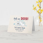 Carte Roll On 2021 Nouveau An Papier toilette Commémorat (Fleur jaune)