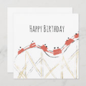 Carte Rollercoaster main dessinée Anniversaire (Devant / Derrière)