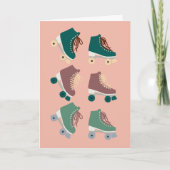 Carte Rollerskates Vert Dusty rose (Devant)