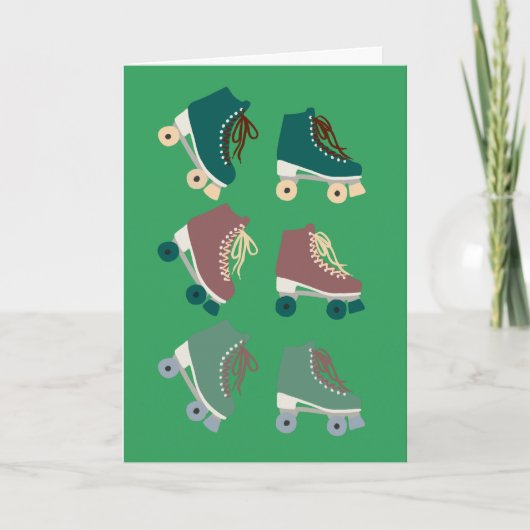 Carte Rollerskates Vert Dusty rose (Devant)
