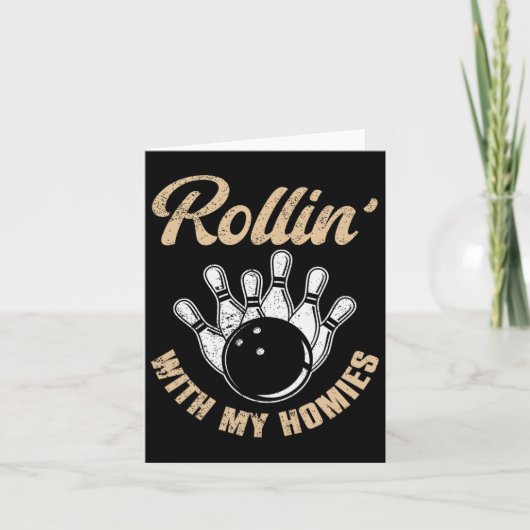 Carte Rollin Avec Mes Hommes Retro Bowling 5 (Devant)