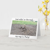 CARTE ROLLIN' DANS LA BOUE/FÊTE "VOTRE ANNIVERSAIRE !" (Fleur jaune)