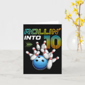 Carte Rollin Into 10 Retro Bowling Anniversaire 10e B (Fleur jaune)