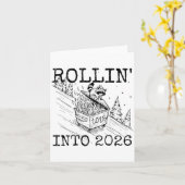 Carte Rollin' Into 2026, 2026 Snarky New Year (Fleur jaune)