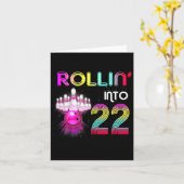 Carte Rollin Into 22 Bowling Anniversaire fête 22e anniv (Fleur jaune)