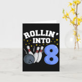 Carte Rollin’ Into 8 Birthday Boy Bowling 8th Birthday P (Fleur jaune)